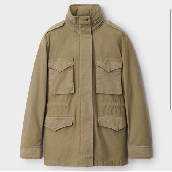 Rag & Bone M65 Field Cotton Utility Full Zip Hooded Jacket Moss Green NWT XXS - Picture 2 of 14
